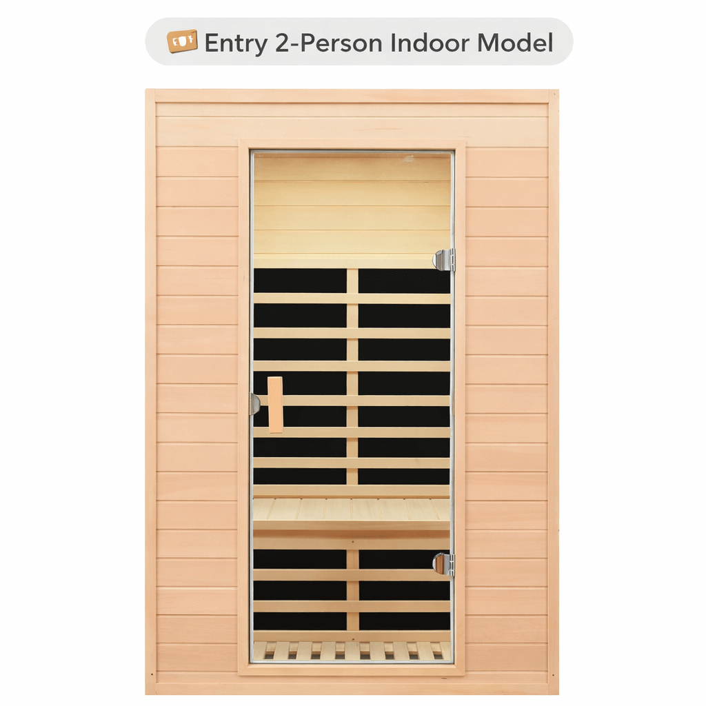 Kunsana 2-Person Infrared Sauna — 1500W Hemlock