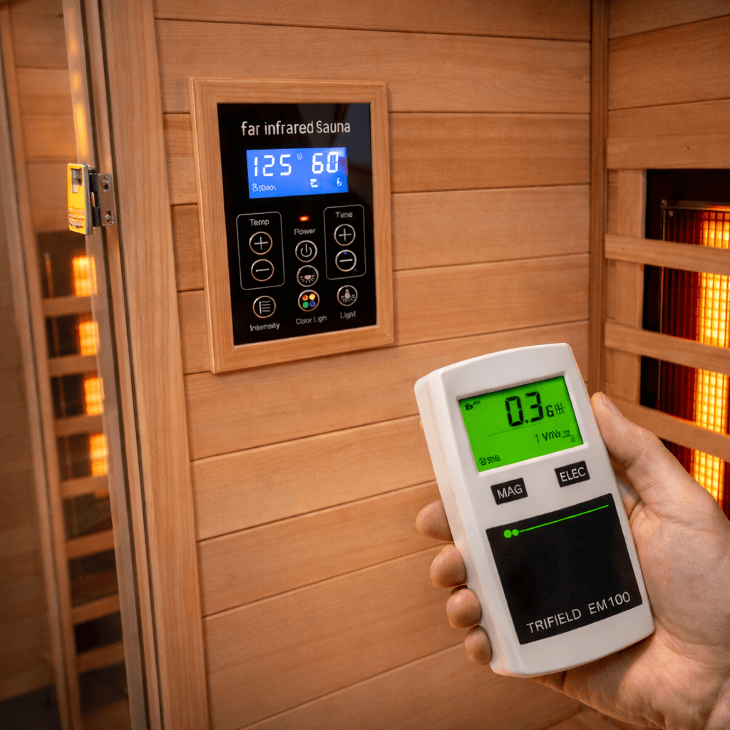 Kunsana sauna - Low EMF and ultra low EMF versions with integrated LCD or touch control panels